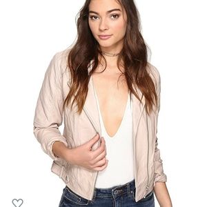Blush faux/vegan leather jacket